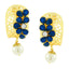 Victorian Matte Gold CZ Sapphire Blue Stud Earring Bulk