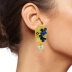 Victorian Matte Gold CZ Sapphire Blue Stud Earring Bulk