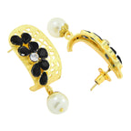 Victorian Matte Gold CZ Spinel Black Stud Earring Bulk