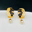 Victorian Matte Gold CZ Spinel Black Stud Earring Bulk