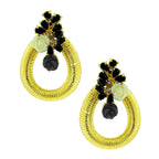 Designer Flower Gold American Diamond Black Off White Earring Bulk
