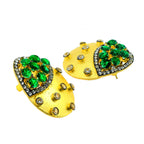 Indo-Western Emerald Green American Diamond CZ Gold Stud Earring Bulk