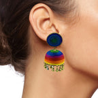 Handmade Thread Multi Colour Antique Gold Jhumki Earring Women Bulk