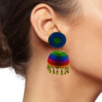 Handmade Thread Multi Colours Antique Gold Jhumki Earring Women Bulk