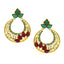 Chaand Bali Gold Red Green American Diamond CZ Jhumki Earring Bulk