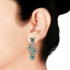 Floral Red Green Kundan Gold Dangling Delicate Earring For Women Bulk