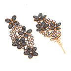 Floral Black Kundan Gold Plated Dangling Delicate Earring Women Bulk