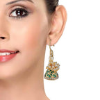 Green Meenakari Gold Plated Pearl Jhumki Earring For Women Bulk