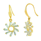 Flower Baguette CZ Gold Plated Daily Wear Earring For Women Bulk