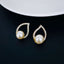 Daily Work Wear Pearl American Diamond CZ Gold Stud Earring Women Bulk