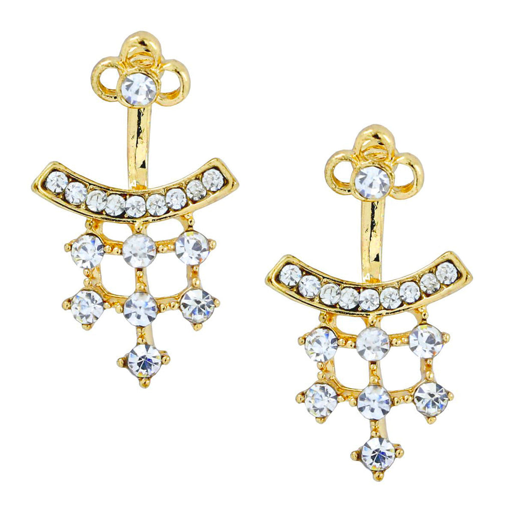Daily Work Wear American Diamond CZ Gold Plated Stud Earring Bulk