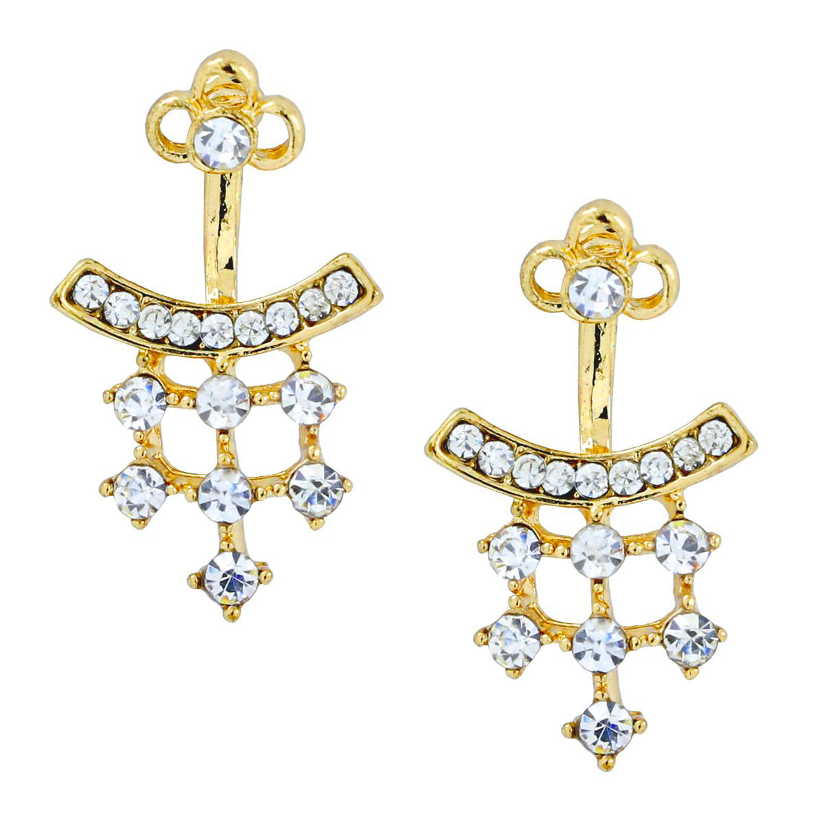 Daily Work Wear American Diamond CZ Gold Plated Stud Earring Bulk