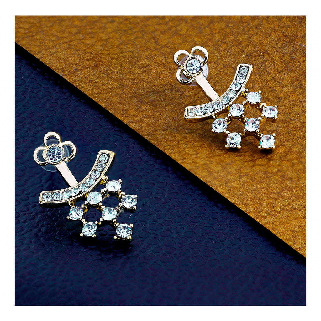 Daily Work Wear American Diamond CZ Gold Plated Stud Earring Bulk