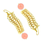 Italian Gold Plated Baby Pink Long Dangling Earring For Women Bulk