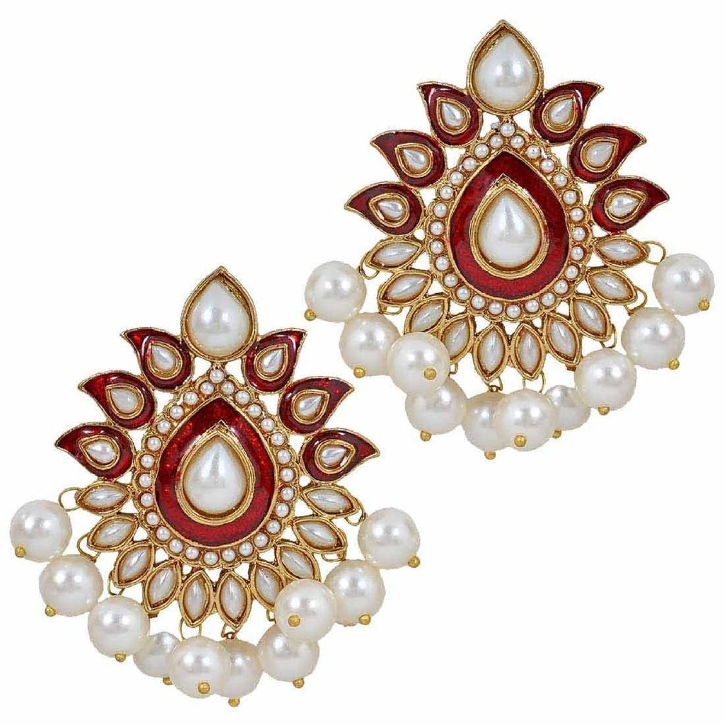 Traditional Gold Red Maroon Meenakari Pearl Festive Earring Bulk