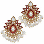 Traditional Gold Red Maroon Meenakari Pearl Festive Earring Bulk