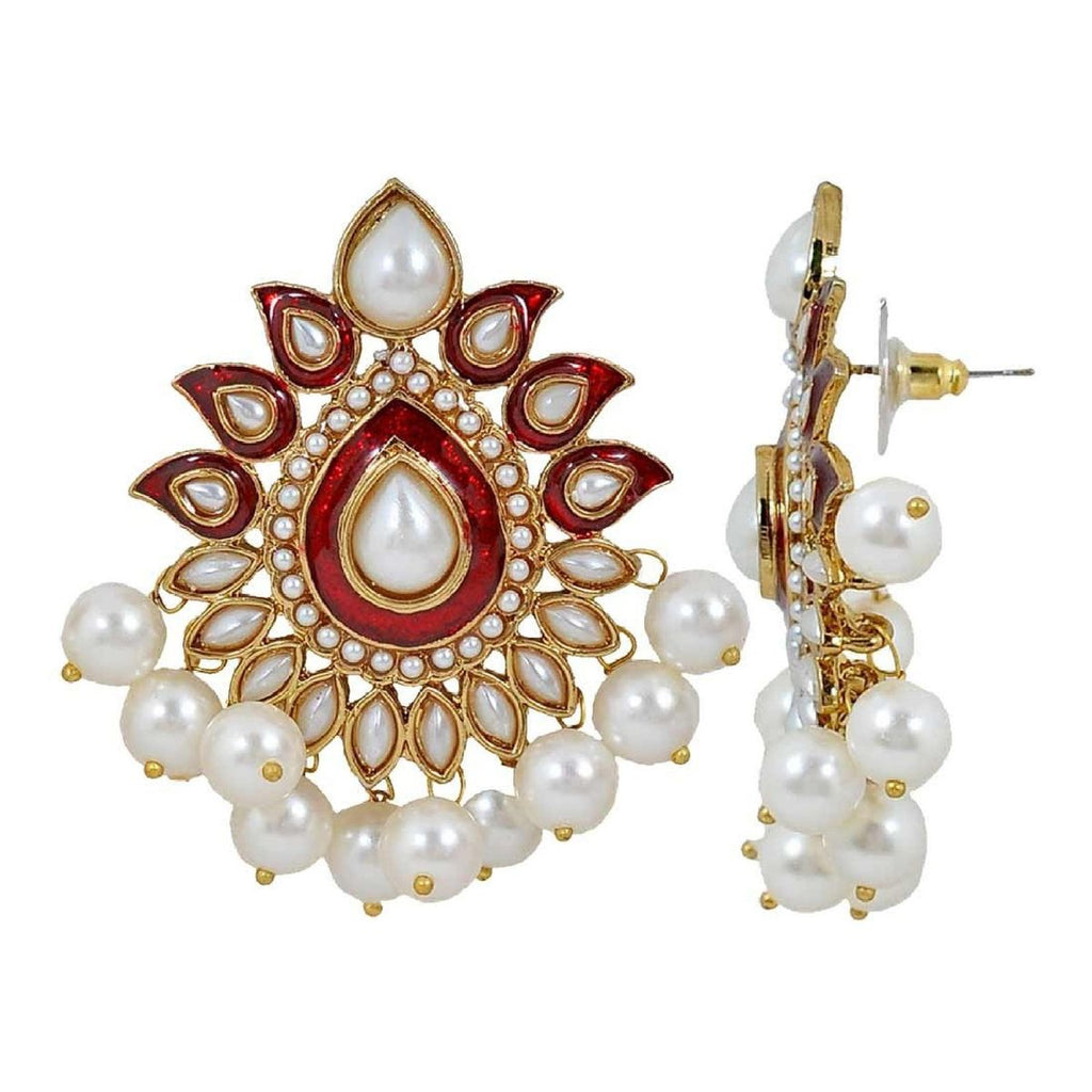 Traditional Gold Red Maroon Meenakari Pearl Festive Earring Bulk