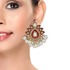 Traditional Gold Red Maroon Meenakari Pearl Festive Earring Bulk