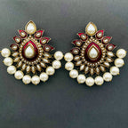 Traditional Gold Red Maroon Meenakari Pearl Festive Earring Bulk