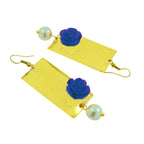 Daily Dangling Gold Plated Neon Blue Pearl Earring For Women Bulk