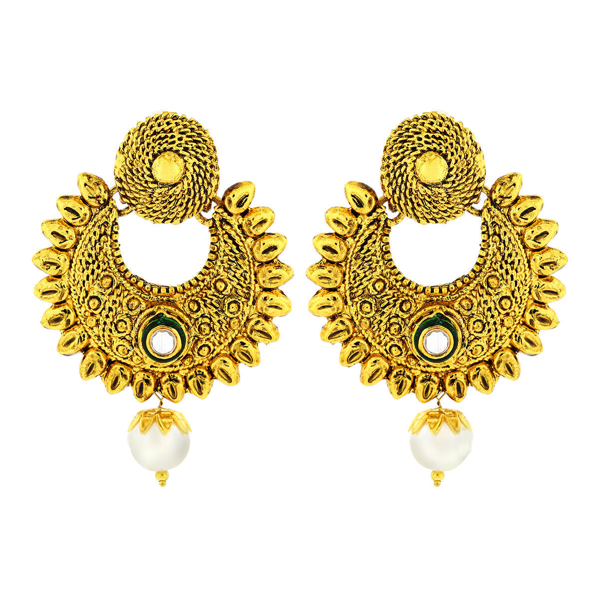 Traditional Antique 22K Gold Plated Chand Bali Earring For Women Bulk Secondary image