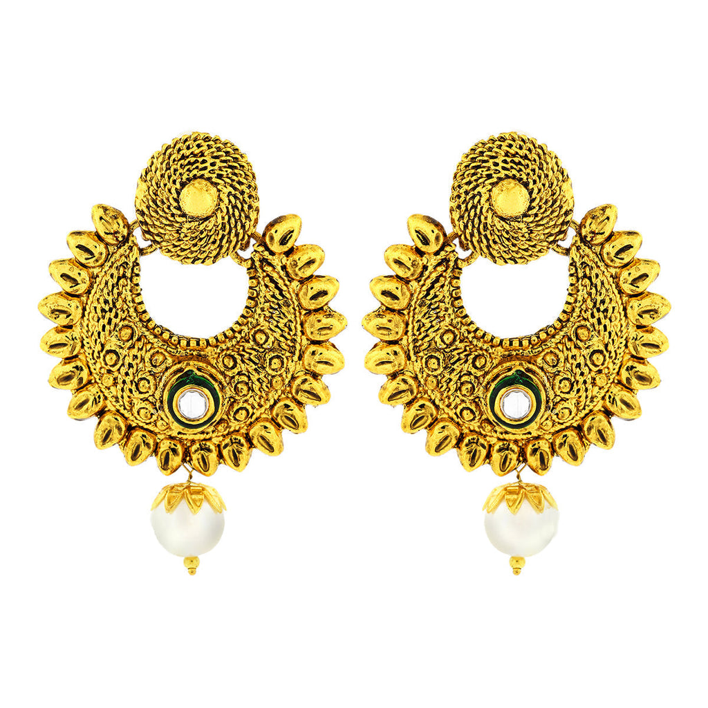 Traditional Antique 22K Gold Plated Chand Bali Earring For Women Bulk