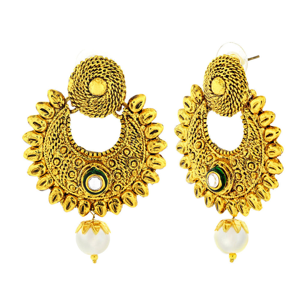 Traditional Antique 22K Gold Plated Chand Bali Earring For Women Bulk
