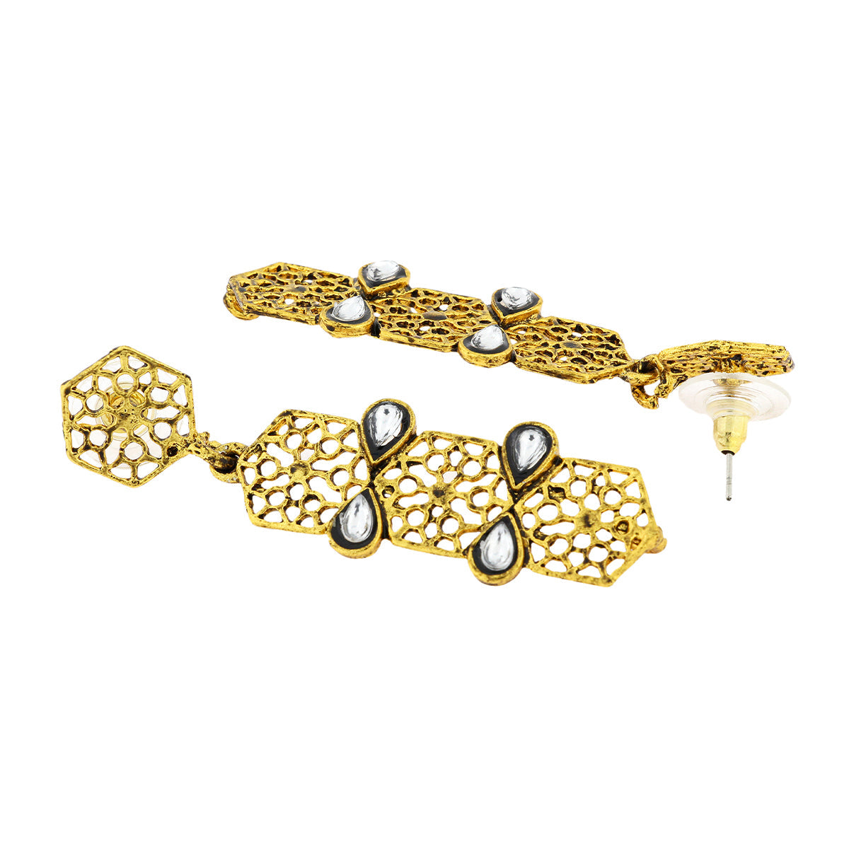 Italian Kundan 14K Gold Plated Dangling Earring For Women Bulk