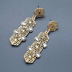 Italian Kundan 14K Gold Plated Dangling Earring For Women Bulk