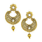 Kundan Filigree Antique 22K Gold Plated Chand Bali Earring Women Bulk