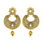 Kundan Filigree Antique 22K Gold Plated Chand Bali Earring Women Bulk