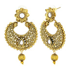 Kundan Filigree Antique 22K Gold Plated Chand Bali Earring Women Bulk