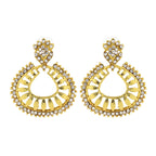 Floral American Diamond 22K Gold Plated Dangling Earring Women Bulk