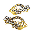 Designer Floral Gold Plated Kundan American Diamond Earring Women Bulk