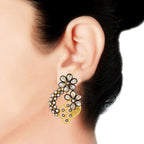 Designer Floral Gold Plated Kundan American Diamond Earring Women Bulk