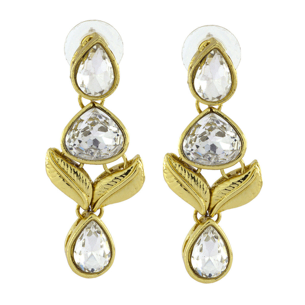 Designer American Daimonds Kundan Gold Plated Drop Earring Women Bulk