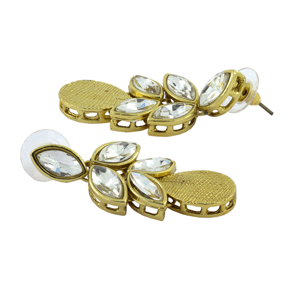 Designer American Daimonds Kundan Gold Plated Drop Earring Women Bulk