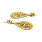 Flower Filigree Antique 22K Gold Kundan Dangling Earring Women Bulk