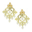 Large Filigree Flower Pearl Antique Gold Chandelier Earring Bulk