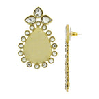 Statement Pear American Diamond Kundan 18K Gold Stud Earring Bulk