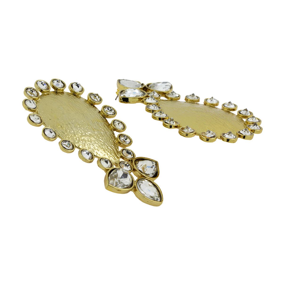 Statement Pear American Diamond Kundan 18K Gold Stud Earring Bulk