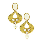 Traditional Oval Designer Gold Plated Pearl Dangler Earring Women Bulk