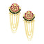 Long Statement Peacock Rani Pink Green Pearl Dangling Earring Bulk