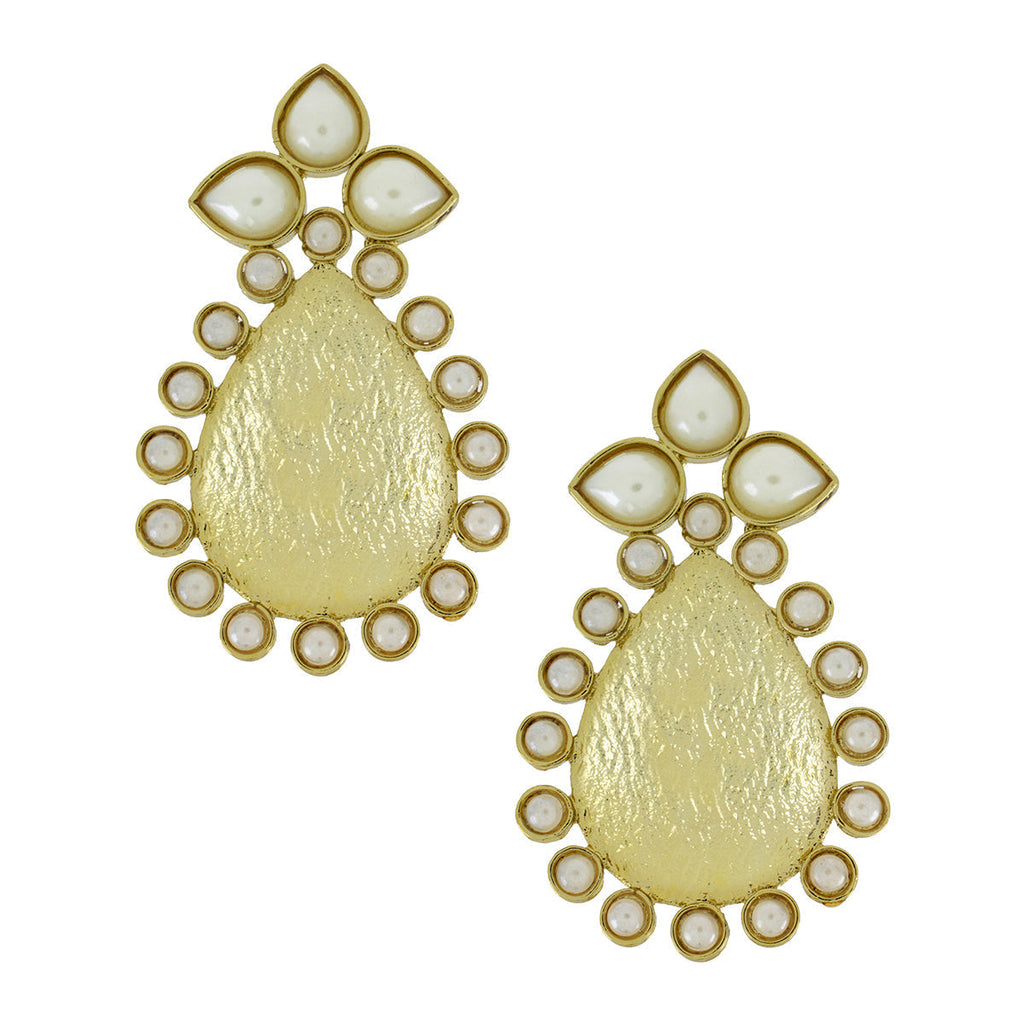 Statement Pearl 18K Gold Plated Stud Earring For Women Bulk