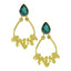 Italian Petal Green 18K Gold Plated Dangling Earring For Women Bulk