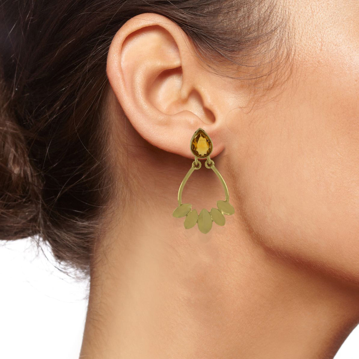 Italian Petal 18K Gold Plated Dangling Earring For Women Bulk
