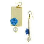 Daily Dangling Blue Gold Plated Rose Pearl Earring For Women Bulk