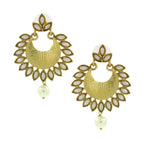 Dainty Chandbali Pearl Antique 18K Gold Plated Earring For Women Bulk