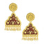 Statement Maroon Red Victorian Pearl 22K Gold Dangle Earring Bulk
