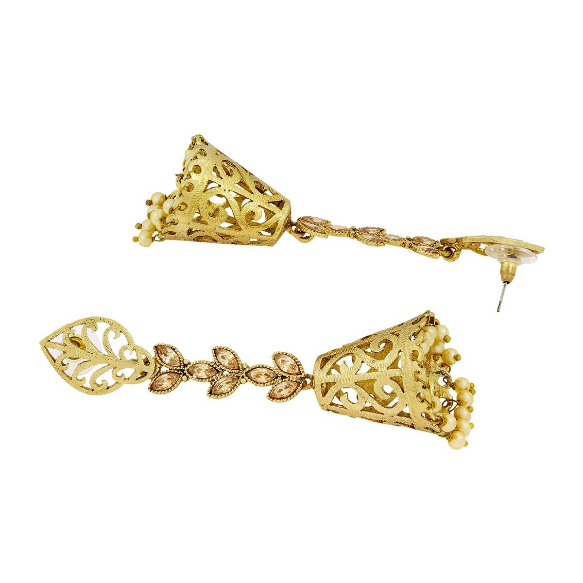 Designer Kundan Pearl 18K Gold Dangle Jhumki Earring Girls Women Bulk
